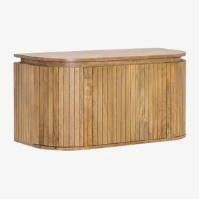 Badkamermeubelset Van Mangohout Analis Natuurlijk Hout & Without Sink & Spiegelloze & Zonder Kraan - Sklum