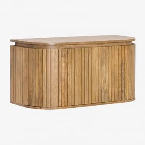 Conjunto Vaniteitmeubel 90x40 Cm Zwevend In Mangohout Analis Mangohout & Without Sink & Spiegelloze & Zonder Kraan - Sklum