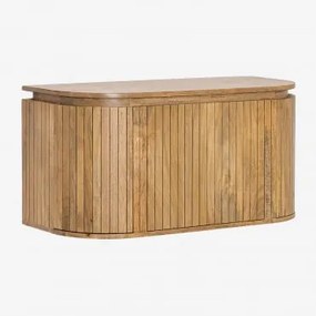 Conjunto Vaniteitmeubel 90x40 Cm Zwevend In Mangohout Analis Mangohout & Zonder Wastafel & Spiegelloze & Zonder Kraan - Sklum