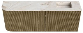 Mondiaz Joya DLux 110cm toiletmeubel ronding links dusk met wastafel faye rechts 1 kraangat frappe
