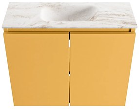 Mondiaz Ture DLux toiletmeubel 60cm ocher met wastafel frappe midden zonder kraangat