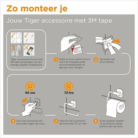 Tiger Colar handdoekrek 60cm zwart