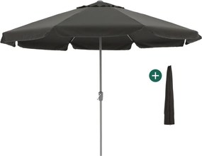 Parasol Shadowline Aruba | Inclusief hoes | Rond | 350cm | Met draaihendel | Zwart | Kees Smit Tuinmeubelen