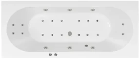 Lambini Designs Round bubbelbad 170x75cm elektronisch 6+4+2 hydrojets en 12 aerojets met LED-verlichting chroom
