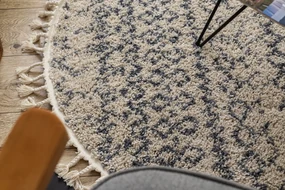 Tapijt BERBER AGADIR G0522 ROND crème / grijskleuringrand ,  Barber , marokkaanse shaggy