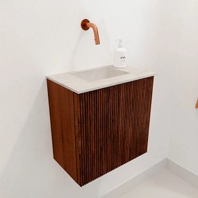 Mondiaz Joya DLux 40cm toiletmeubel ruby met wastafel faye midden zonder kraangat ostra