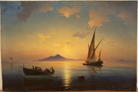 Kunstreproductie The Bay of Naples, 1841, Aivazovsky, Ivan Konstantinovich