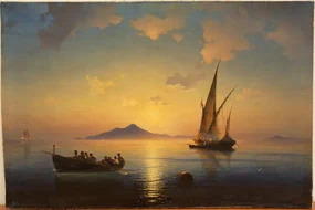 Kunstreproductie The Bay of Naples, 1841, Aivazovsky, Ivan Konstantinovich
