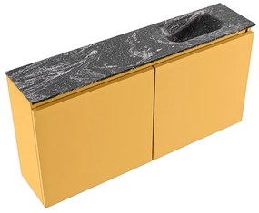 Mondiaz Ture DLux toiletmeubel 100cm ocher met wastafel lava rechts zonder kraangat