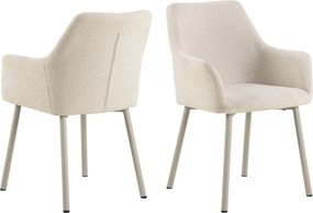 VERA Beige (stof Apia 453)/beige frame - MODERNE KUIPVORMIGE GESTOFFEERDE STOEL VOOR WOONKAMER / LOFT