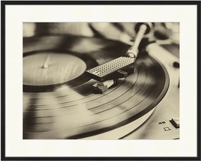 Ingelijste digitale print Record Player