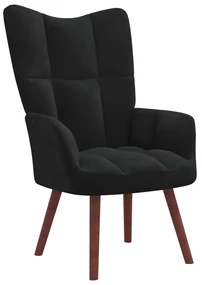 vidaXL Relaxstoel fluweel zwart