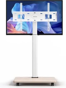 VEVOR Verrijdbaar tv-meubel/wagen voor tv's van 812,8-1778 mm tot 45 kg, 25° links-rechts draaibaar en in hoogte verstelbare tv-beugel met plank voor hoek, slaapkamer of woonkamer (max. 600 x 400 mm)