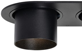 Set van 6 inbouwspots zwart GU10 50mm 2-lichts - Installa Binnenverlichting Lamp