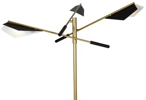 Design vloerlamp zwart met goud 3-lichts - Sinem Design G9 Binnenverlichting Lamp