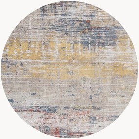 Rond jacquard in- & outdoor vloerkleed Streaks, wasbaar