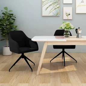 vidaXL Eetkamerstoelen 2 st fluweel zwart
