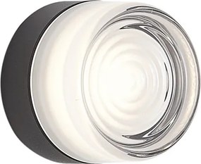 Design wandlamp zwart met opaal glas IP44 - Michele