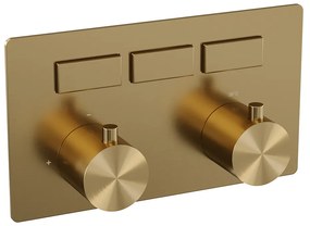 Brauer Gold Edition 3-weg inbouwthermostaat met drukknoppen messing geborsteld PVD