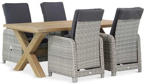 Tuinset 4 personen 200 cm Wicker Grijs Garden Collections Bello/Oregon
