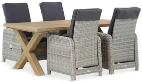 Tuinset 4 personen 200 cm Wicker Grijs Garden Collections Bello/Oregon