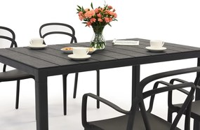 King/Vague antraciet tuinmeubelset voor 4 personen Bica