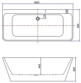 Best Design Silmo vrijstaand back to wall bad mat wit