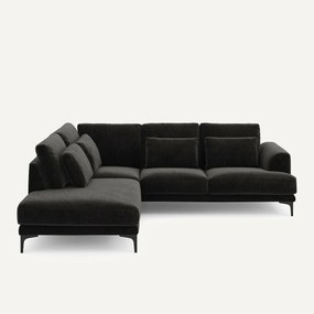 Hoekbank links fluweel chenille Marsile