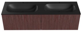 Mondiaz Kurve 150cm badmeubel ruby met 2 lades en wastafel big small dubbel 2 kraangaten urban
