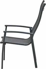 Garden Impressions Hilly tuinstoel stapelbaar donker grijs - 4 stuks