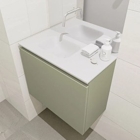 Mondiaz Olan 60cm toiletmeubel army met wastafel talc links geen kraangat