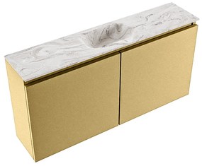 Mondiaz Ture DLux toiletmeubel 100cm oro met wastafel glace midden met kraangat