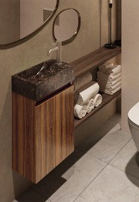 Fontana Dark Emperador toiletmeubel 40cm walnoot