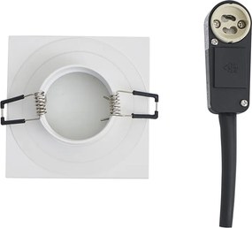 Set van 6 moderne inbouwspots wit vierkant IP44 - Qure