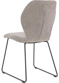 Goossens Eetkamerstoel Hera lichtgrijs stof leuning, modern design