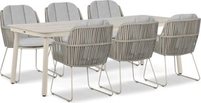 Tuinset 6 personen 220 cm Rope Taupe Domani Furniture Trivento/Tavano