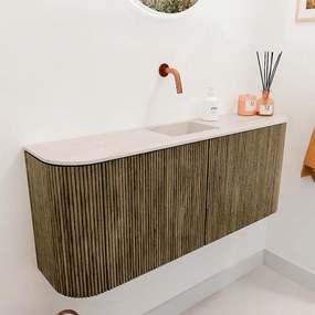 Mondiaz Joya DLux 105cm toiletmeubel ronding links/rechts dusk met wastafel faye midden zonder kraangat meli