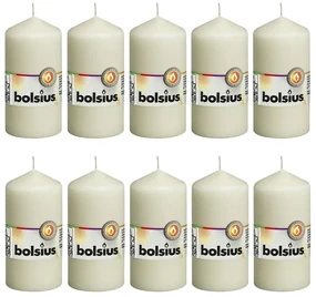 Bolsius Stompkaarsen 10 st 120x58 mm ivoor