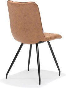 Eetkamerstoel - Brescia - lederlook Soft cognac