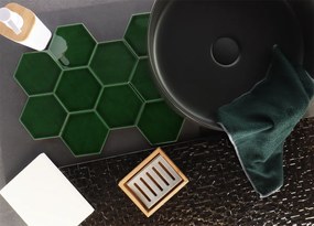 Hoogglans Handvorm Wandtegel 10.8x12.4 Cm Hexagon Princeton Emerald Groen RBT63
