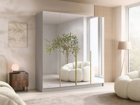 Kledingkast Closico Navor III, Gouden, Kasjmier, 215x200x58cm, 176 kg, Kledingkast deuren: Met scharnieren