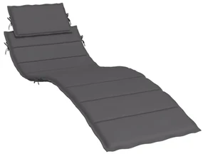 vidaXL Ligbedkussen 186x58x3 cm antracietkleurig