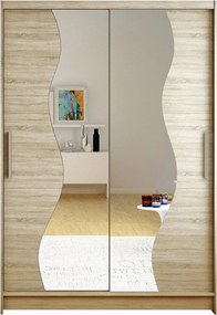 Kledingkast Closico Pacron S, Sonoma eik, 200x120x58cm, 98 kg, Kledingkast deuren: Schuivend, Aantal planken: 5, Aantal planken: 5