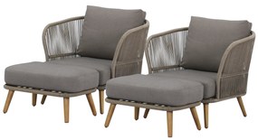 Volterra lounge balkonset 4 delig licht bruin wicker