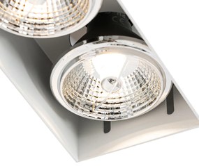 Set van 6 inbouwspots wit GU10 70mm 2-lichts trimless - Oneon Modern GU10 Binnenverlichting Lamp