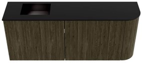 Mondiaz Joya 100cm toiletmeubel ronding rechts shadow met wastafel faye links zonder kraangat urban
