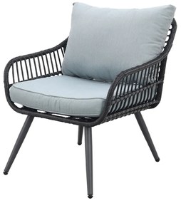 Garden Impressions Margriet stoel-bank loungeset - Carbon black/Mint grey - 5 delig