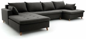 U-vormige zitbank in getextureerde stof, Milare