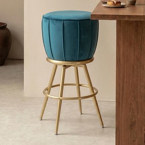 Kare Design After Work Barkruk Fluweel Blauw