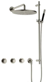 Hotbath Cobber IBS70 inbouwdouche met 30cm hoofddouche en glijstang geborsteld nikkel